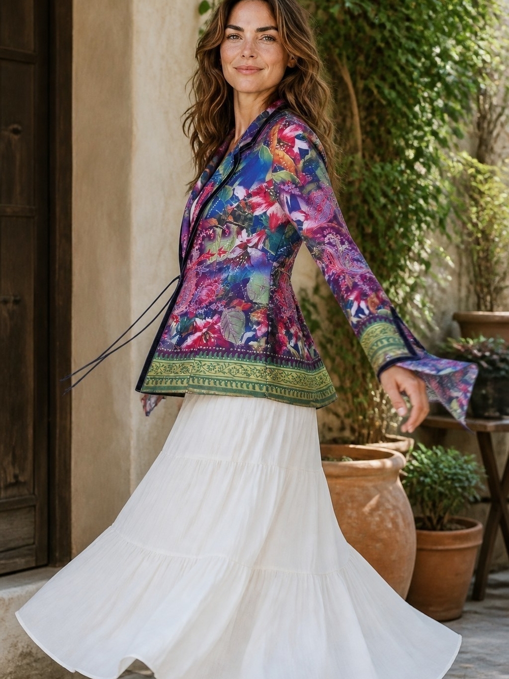 BOHO CHIC Multicolor Artisan Style Jacket 90's Y2k